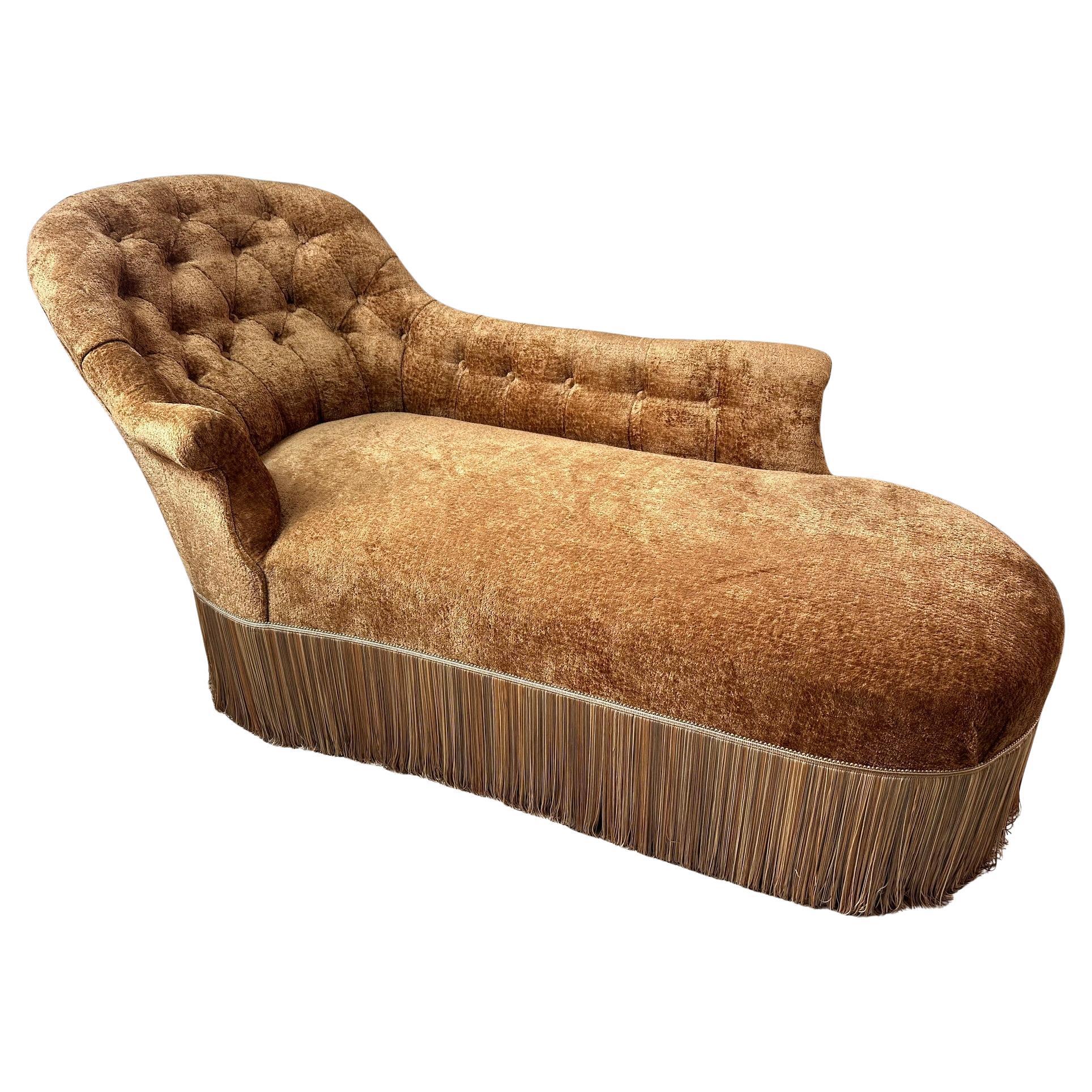 French Napoleon III reupholstered Lounge Chair, 1890s