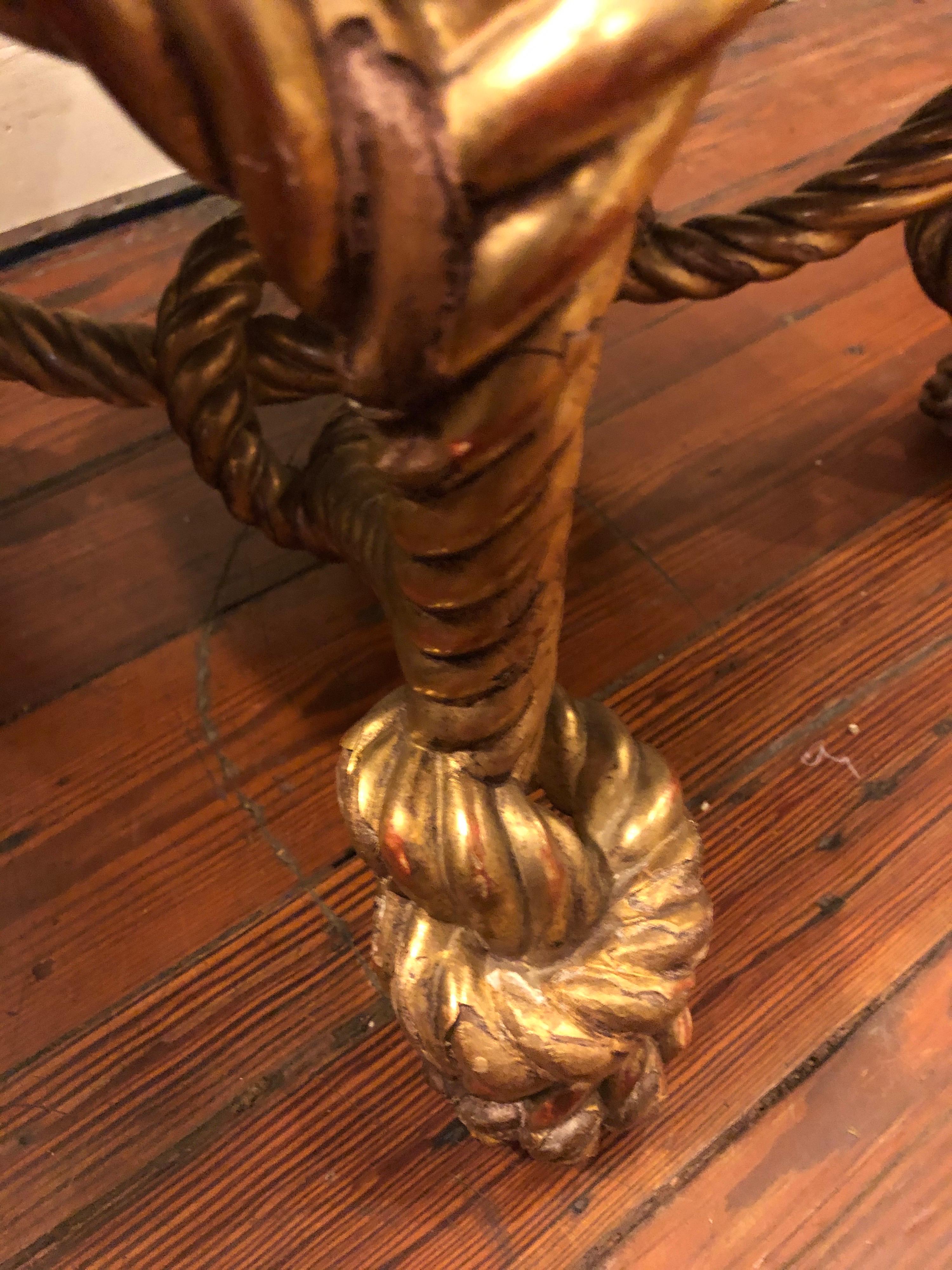 French Napoleon III Rope Stool In Distressed Condition For Sale In Natchez, MS