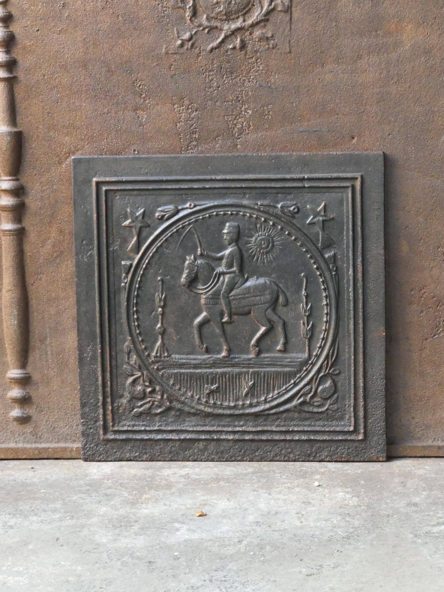 19th century French Napoleon III period fireback with a rural scene.

The fireback is made of cast iron and has a natural brown patina. Upon request it can be made black / pewter. The fireback is in a good condition and does not have cracks.







