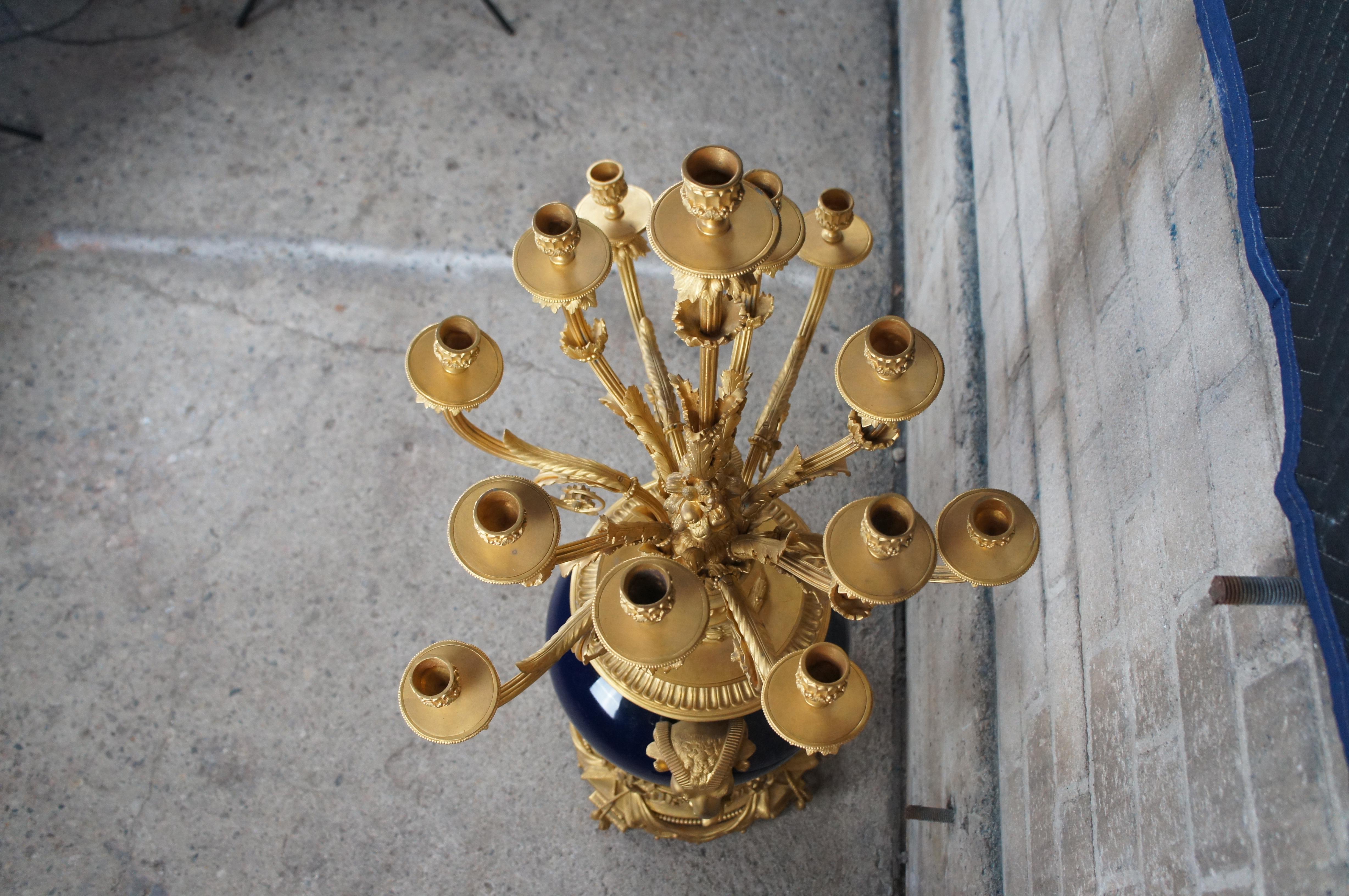 Urna a forma di candelabro in porcellana ormoluta in stile Napoleone III Sèvres Stepniewski in vendita 4