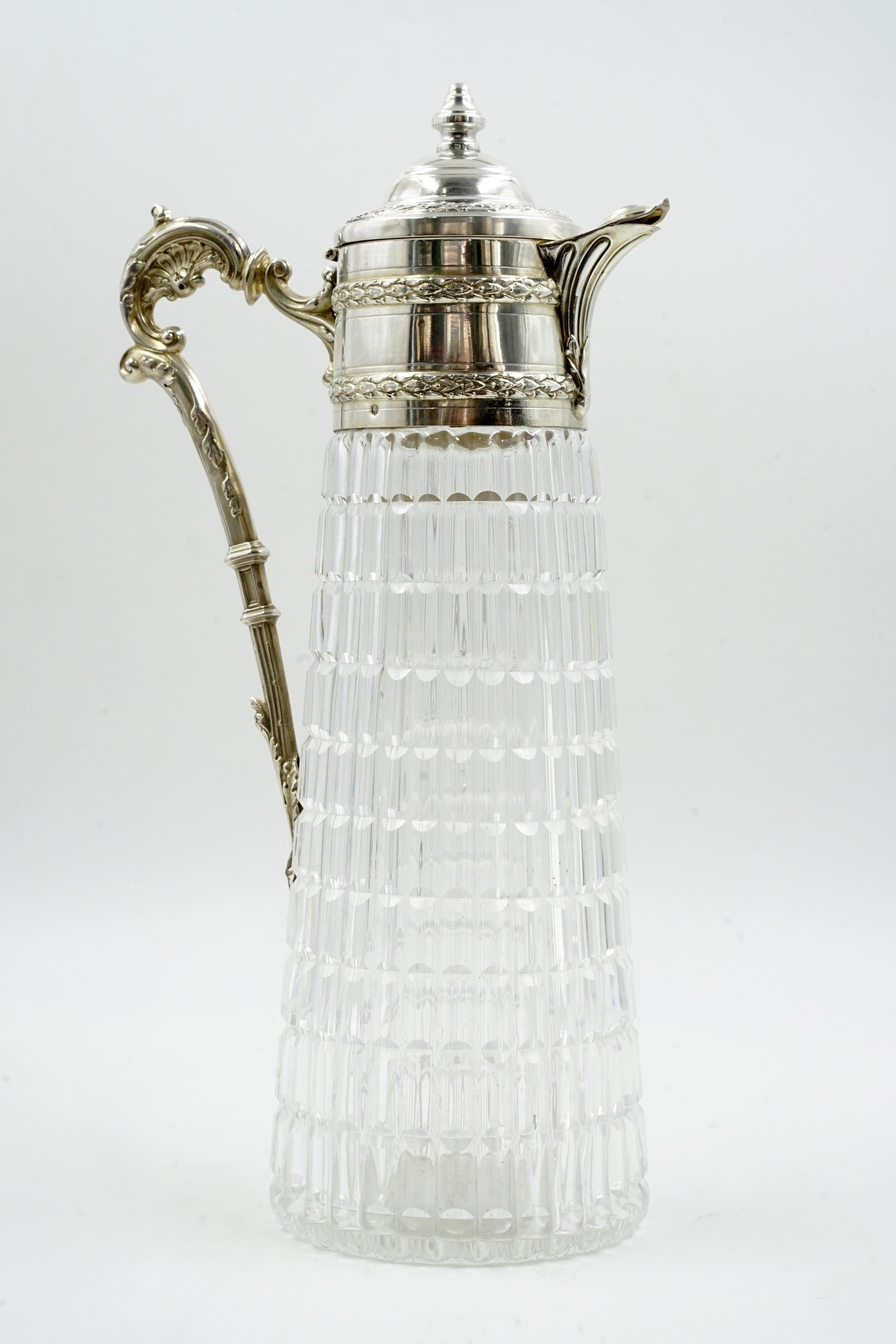 Silver French Napoleon III silver jug or decanter For Sale