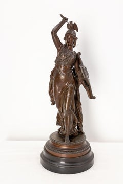French Napoleon III Spelter Athena Statuette circa 1890