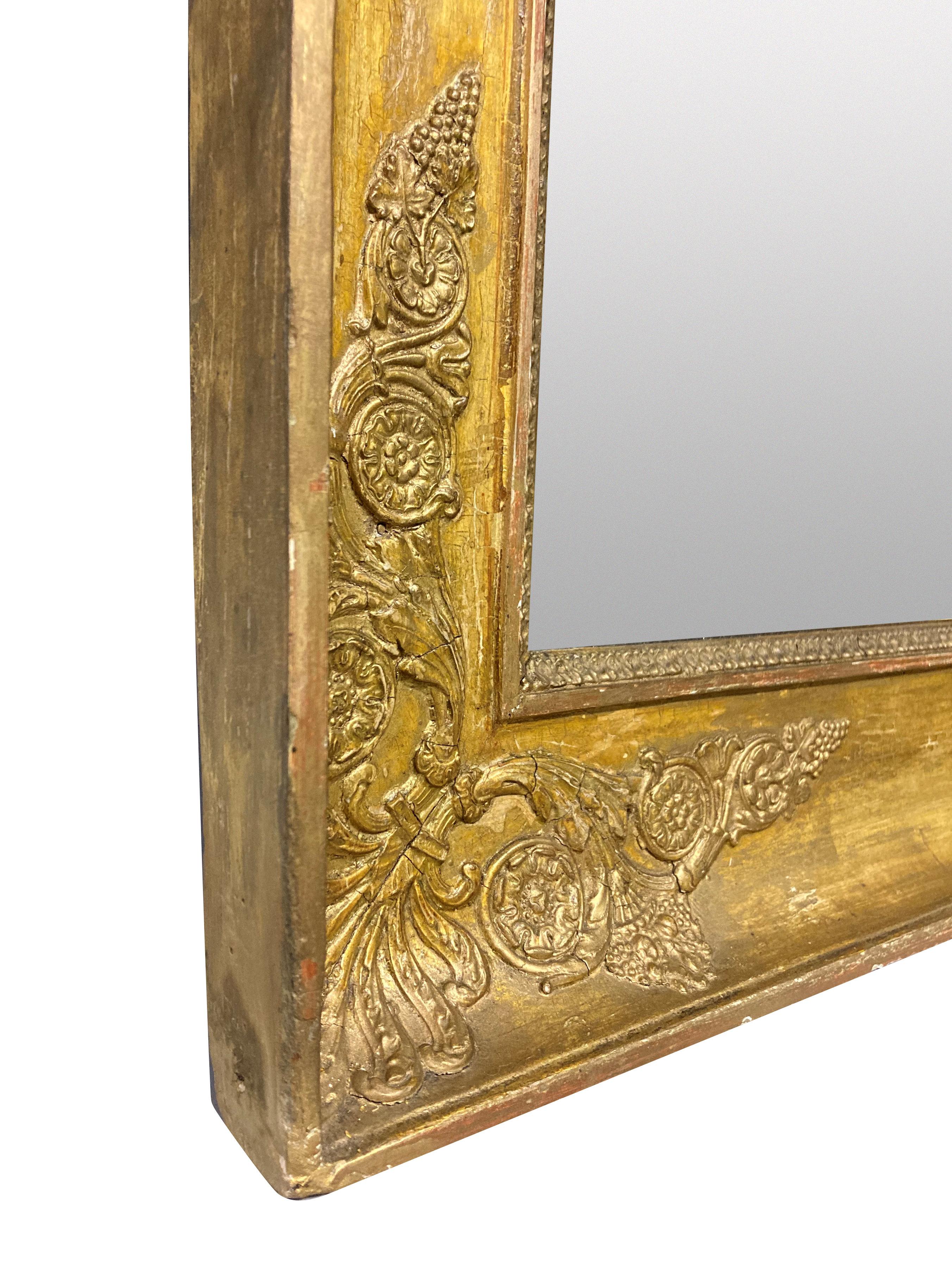 Miroir français Napoléon III en bois doré à plaque fendue Bon état - En vente à Kent, Dover