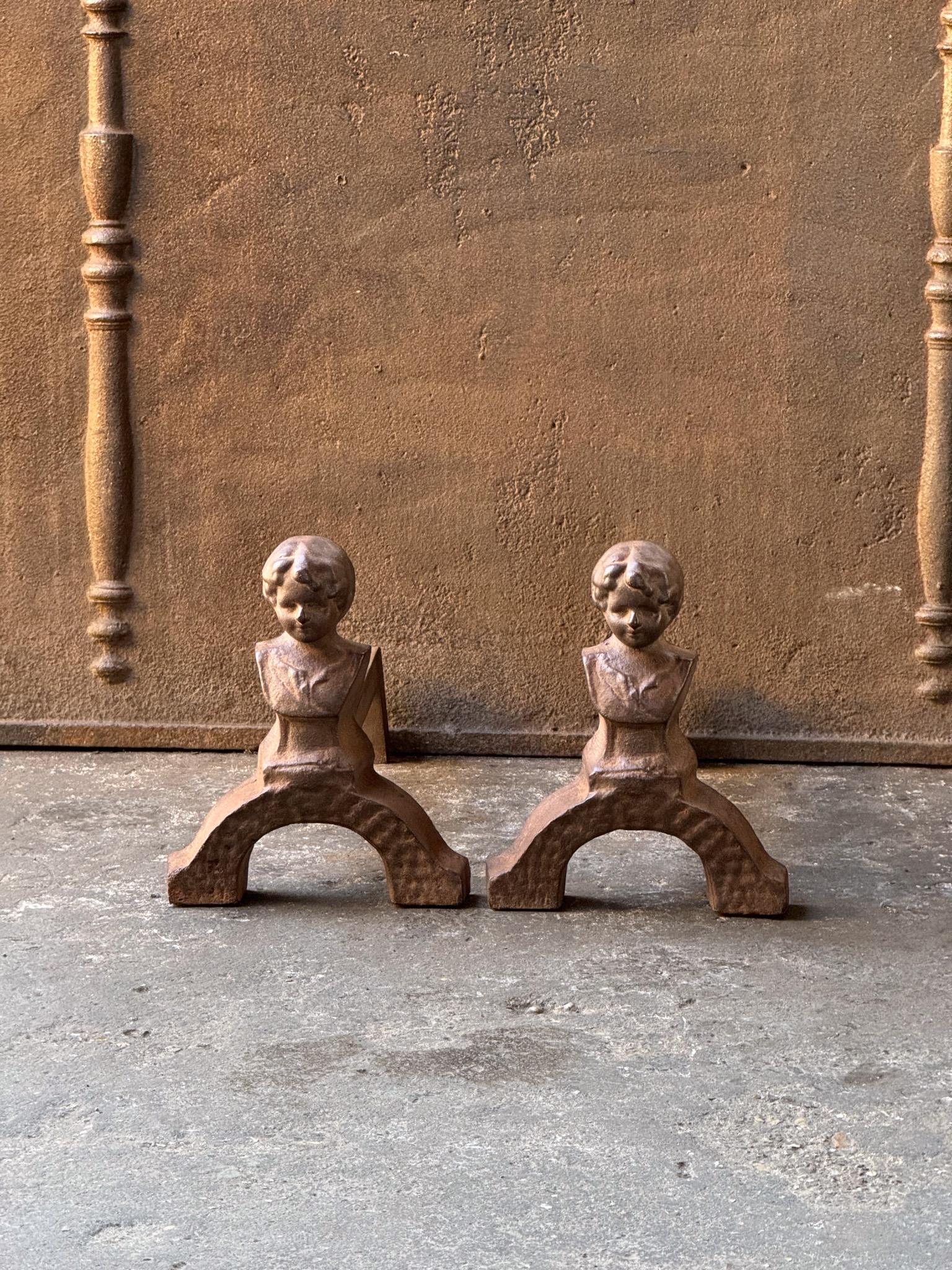 French Napoleon III Style Andirons or Firedogs, 20th Century In Good Condition For Sale In Soest, NL