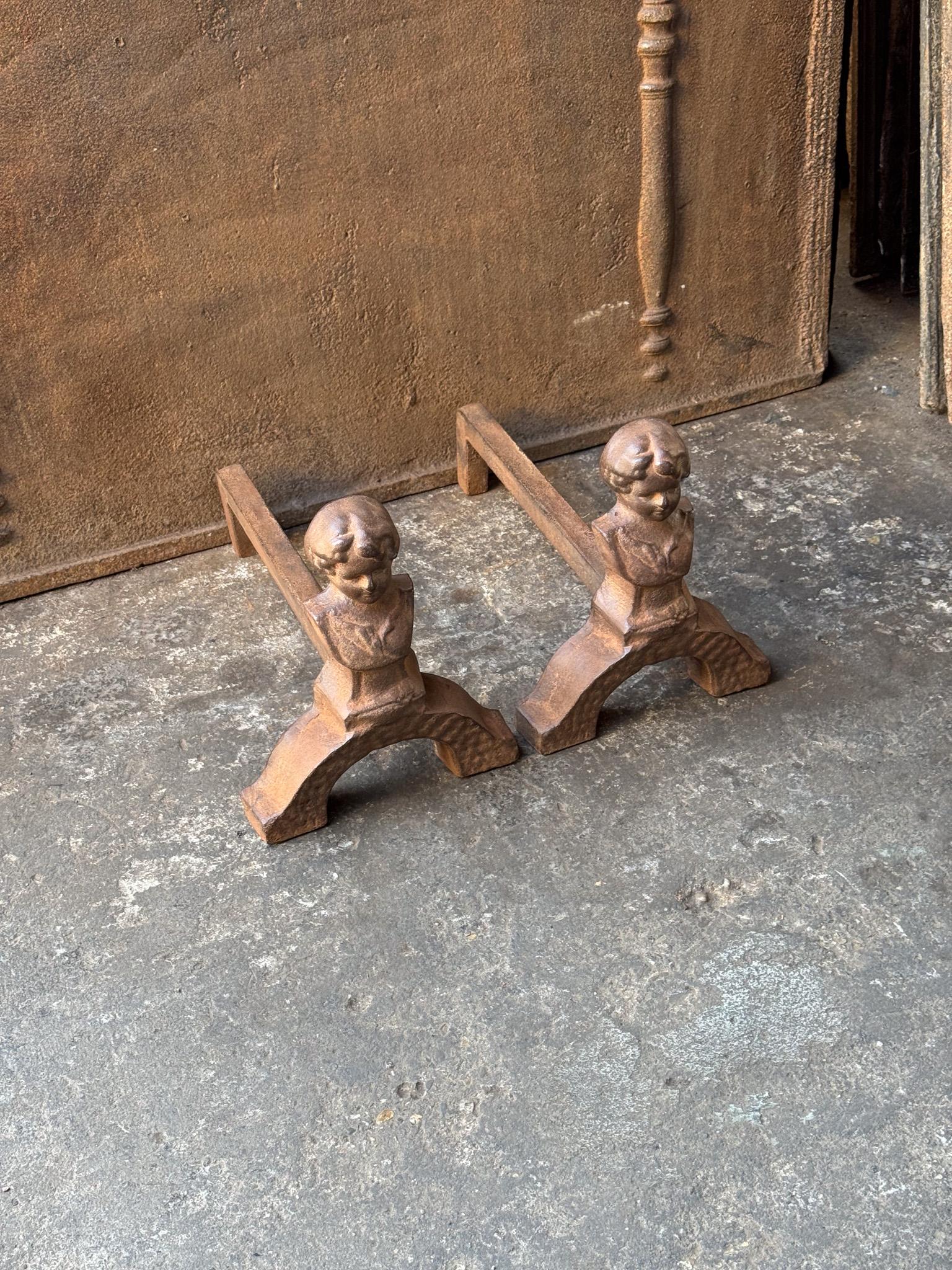 French Napoleon III Style Andirons or Firedogs, 20th Century For Sale 2