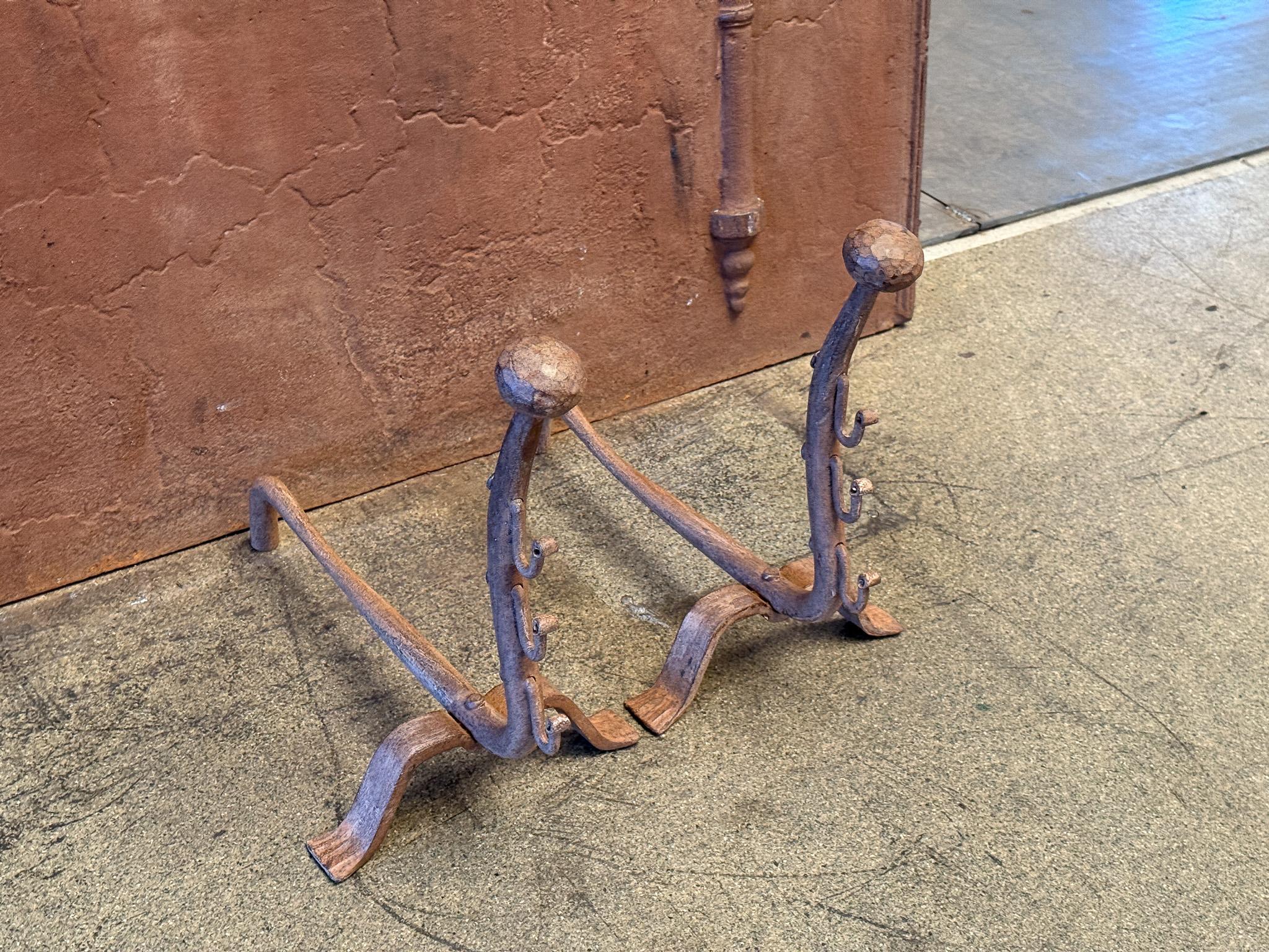 French Napoleon III Style Andirons or Firedogs, 20th Century For Sale 1