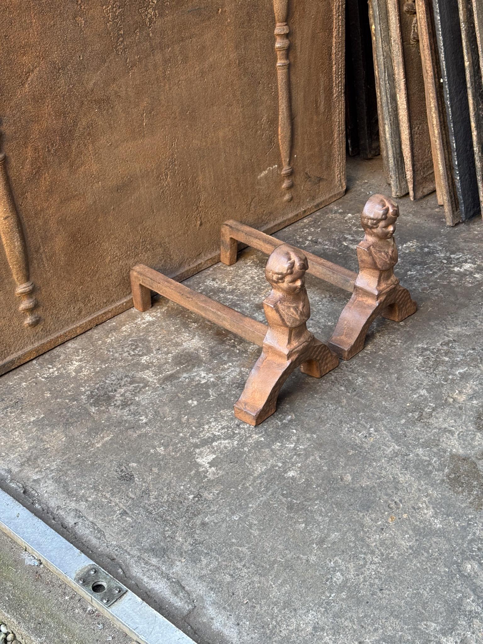 French Napoleon III Style Andirons or Firedogs, 20th Century For Sale 3