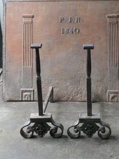 French Napoleon III Style Andirons or Firedogs
