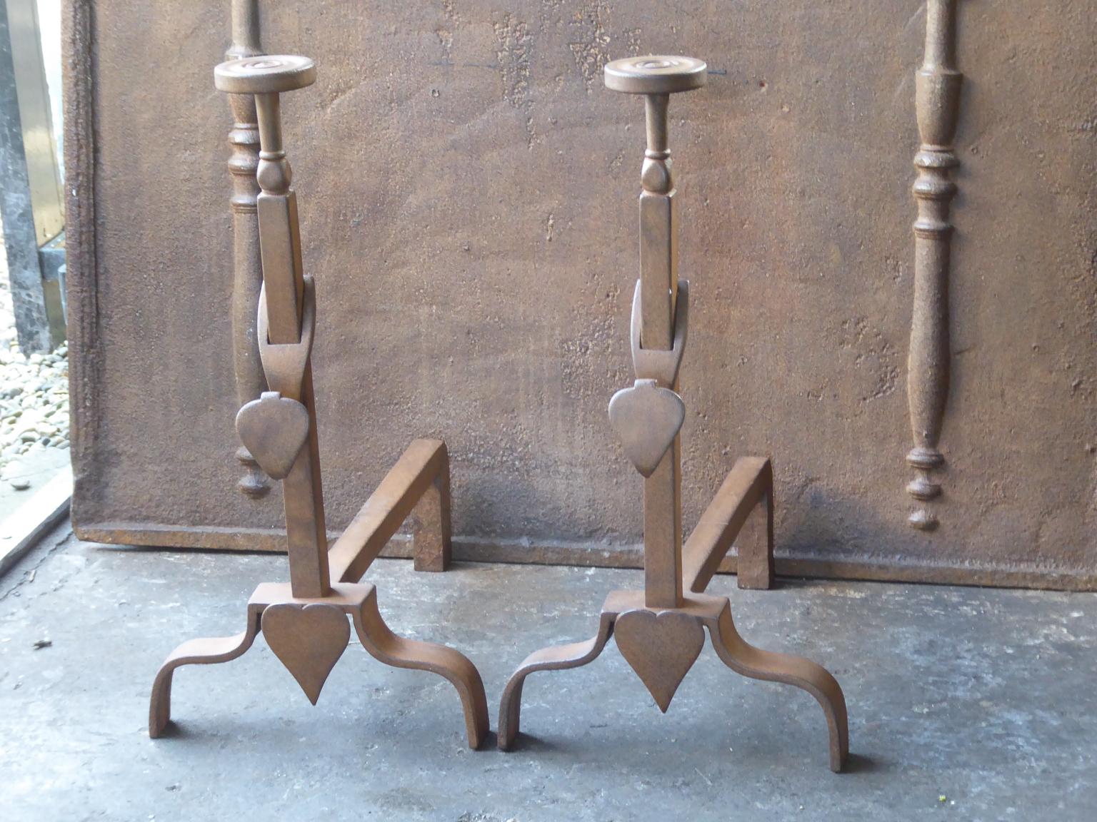 French Napoleon III Style Andirons or Firedogs In Good Condition For Sale In Soest, NL