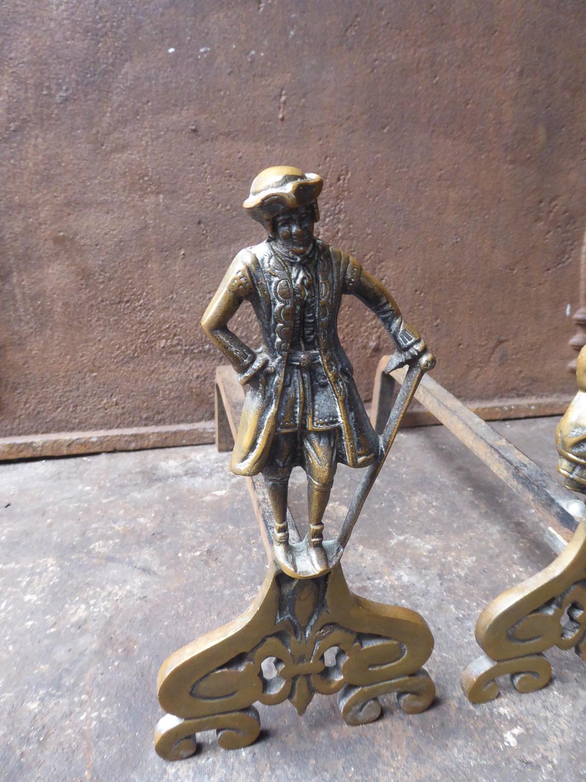 French Napoleon III Style Andirons or Firedogs In Good Condition In Amerongen, NL