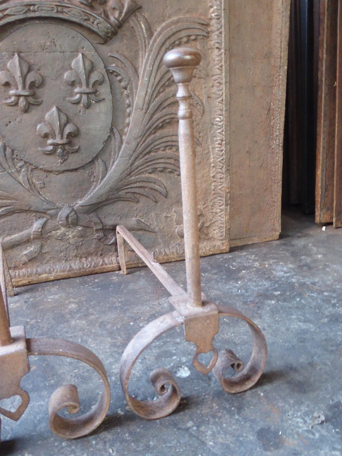 20th Century French Napoleon III Style Andirons or Firedogs For Sale