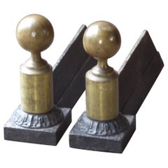 French Napoleon III Style Andirons or Firedogs