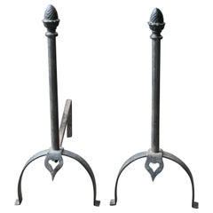 French Napoleon III Style Andirons or Firedogs