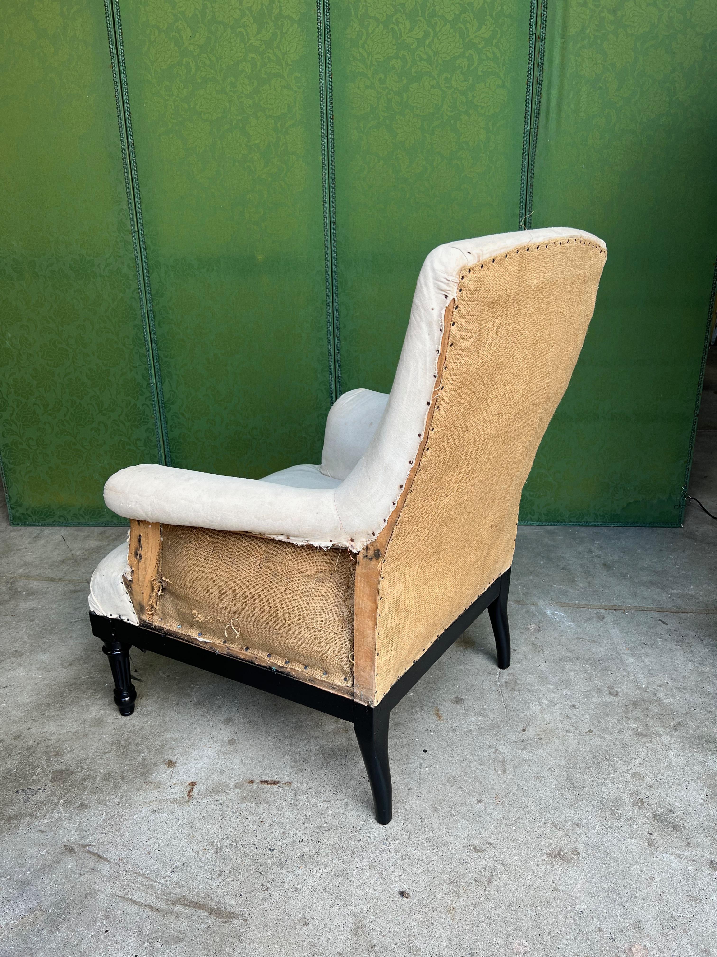 French Napoleon III Style Armchair with Ottoman For Sale at 1stDibs