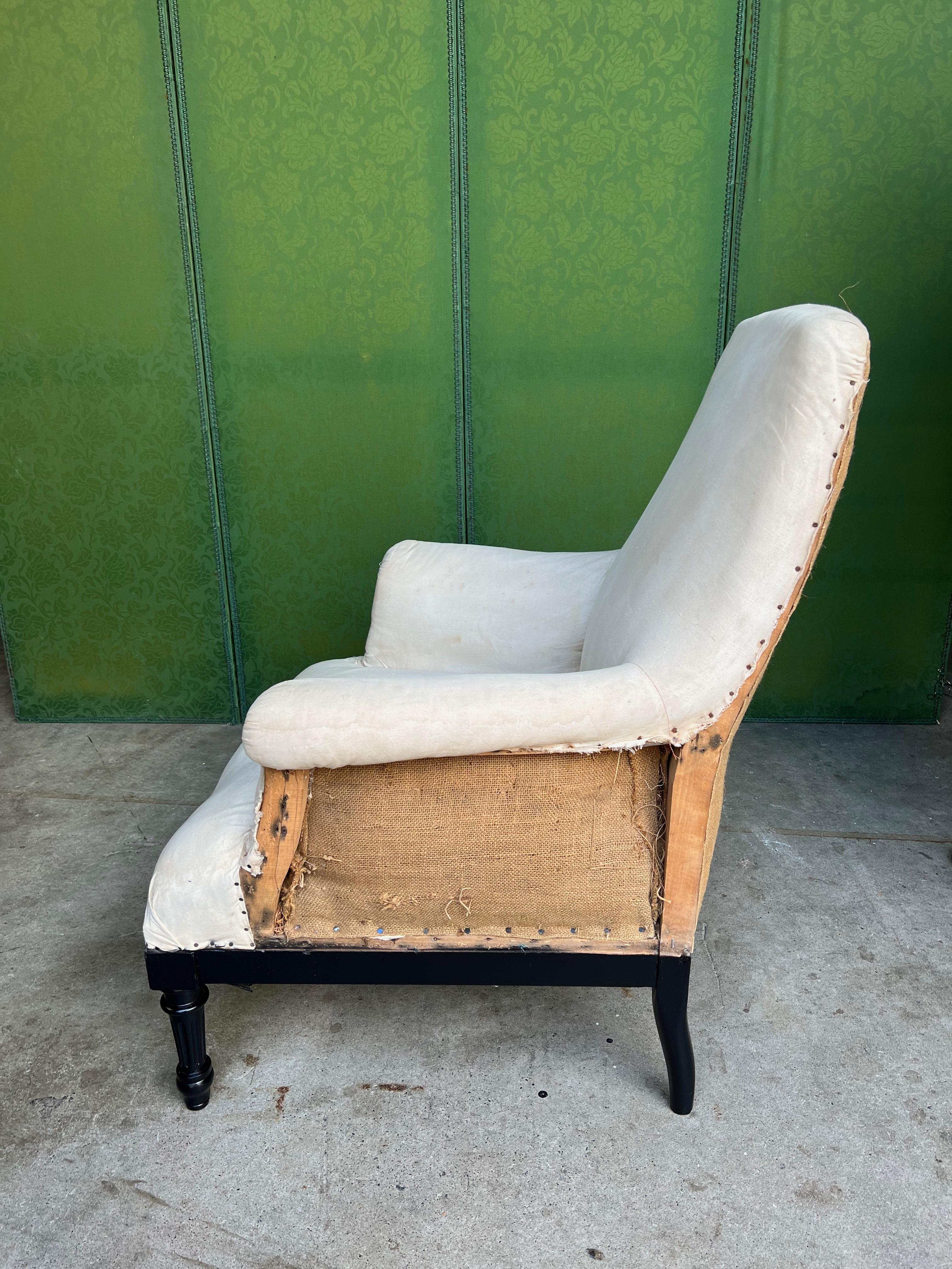 French Napoleon III Style Armchair with Ottoman For Sale at 1stDibs