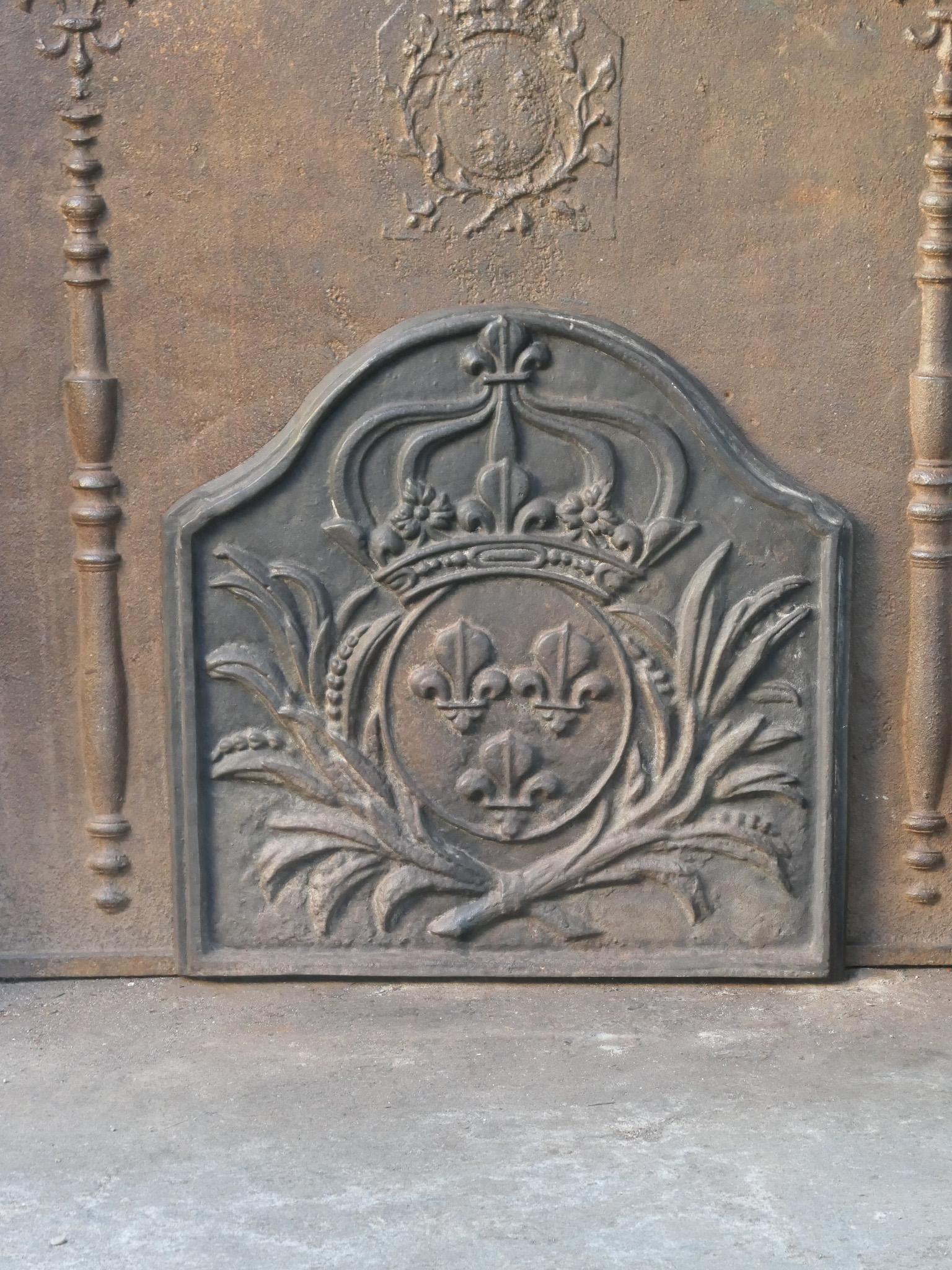 Cast French Napoleon III Style 'Arms of France' Fireback / Backsplash, 20th Century For Sale