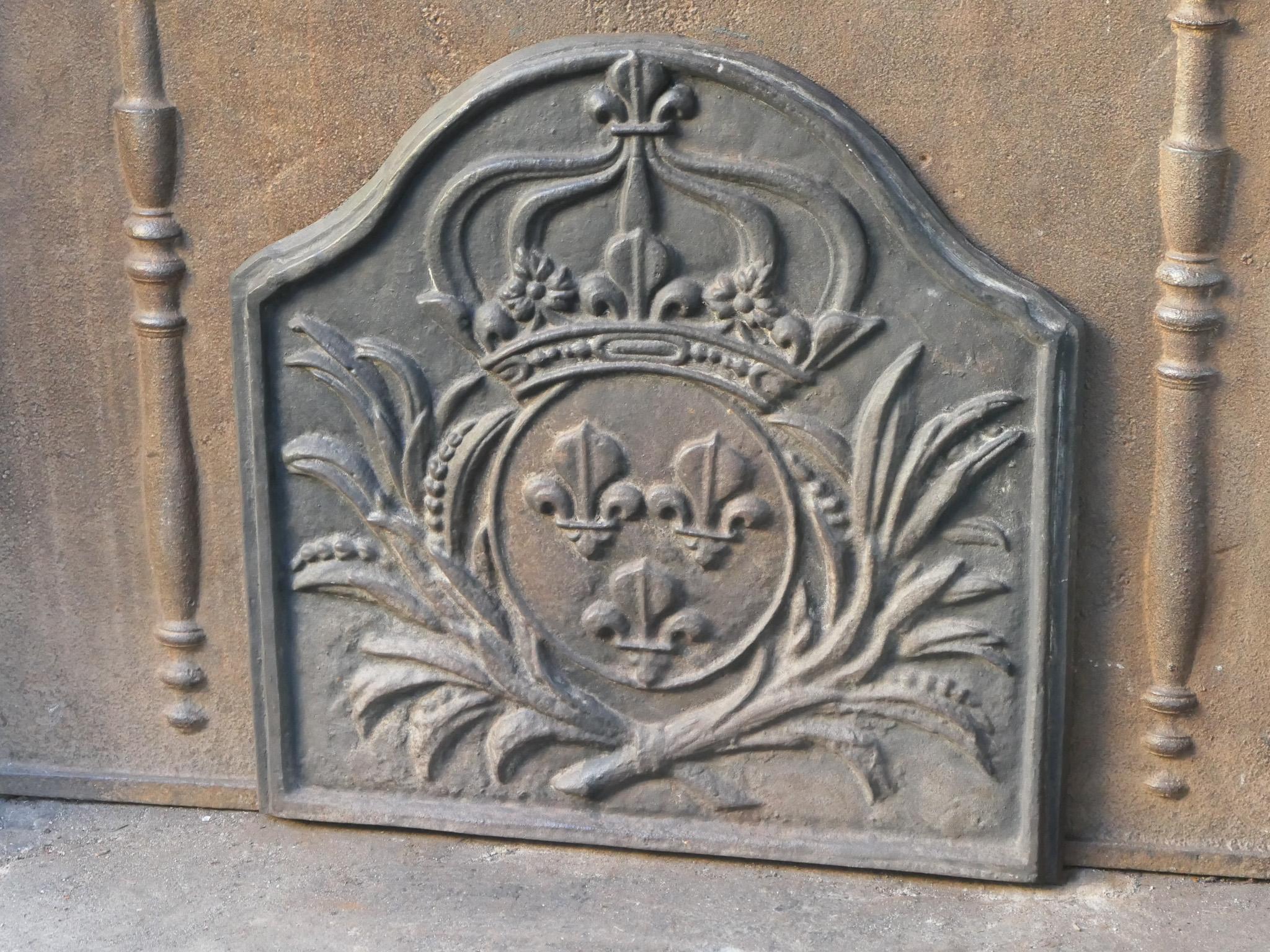 French Napoleon III Style 'Arms of France' Fireback / Backsplash, 20th Century For Sale 1