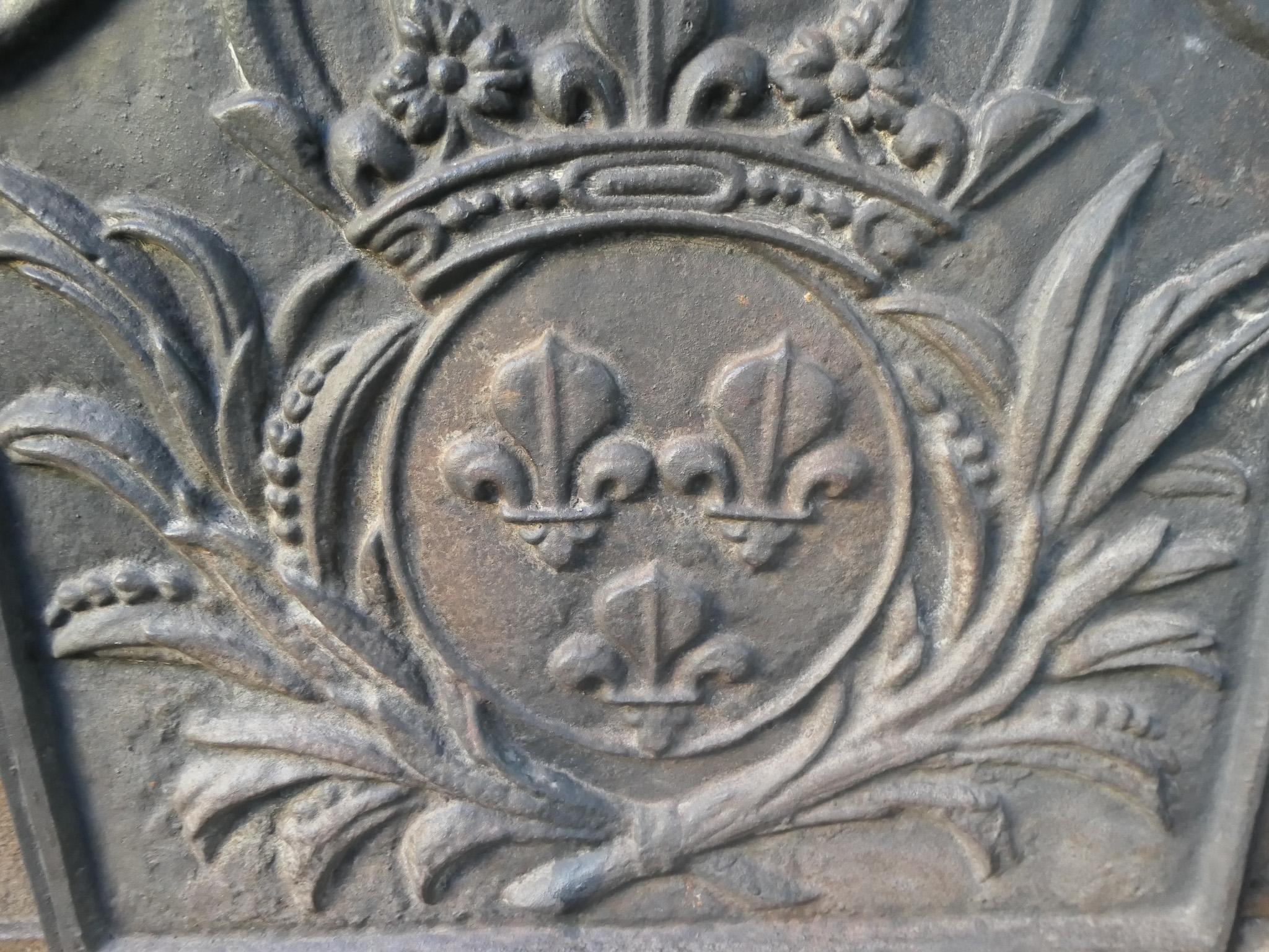 French Napoleon III Style 'Arms of France' Fireback / Backsplash, 20th Century For Sale 4