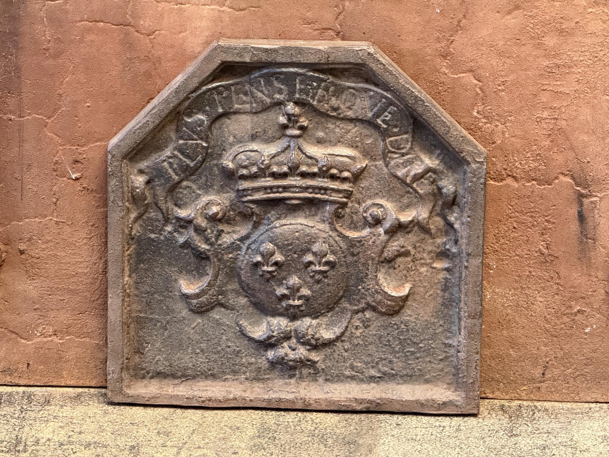 Plaque de cheminée / dosseret de style Napoléon III français 'Armoiries de France en vente 2