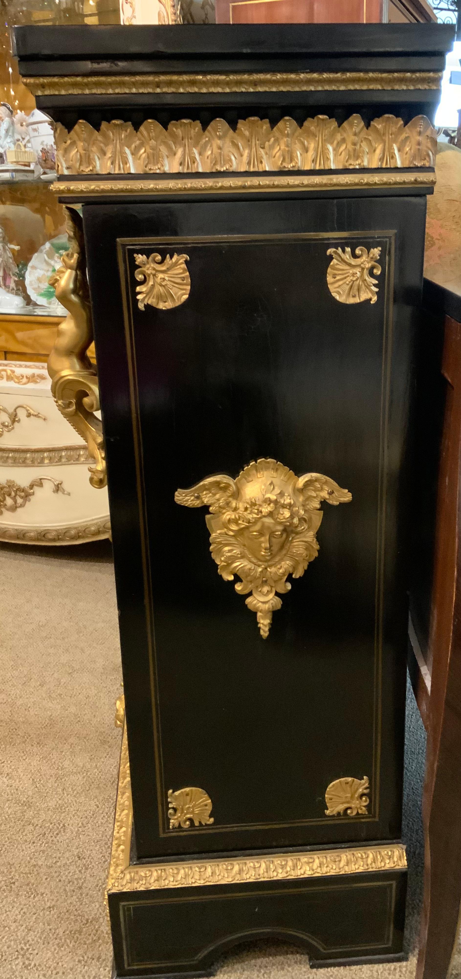 French Napoleon III, Style Boulle Cabinet circa 1890 with Marquetry, Inlay In Excellent Condition For Sale In Houston, TX