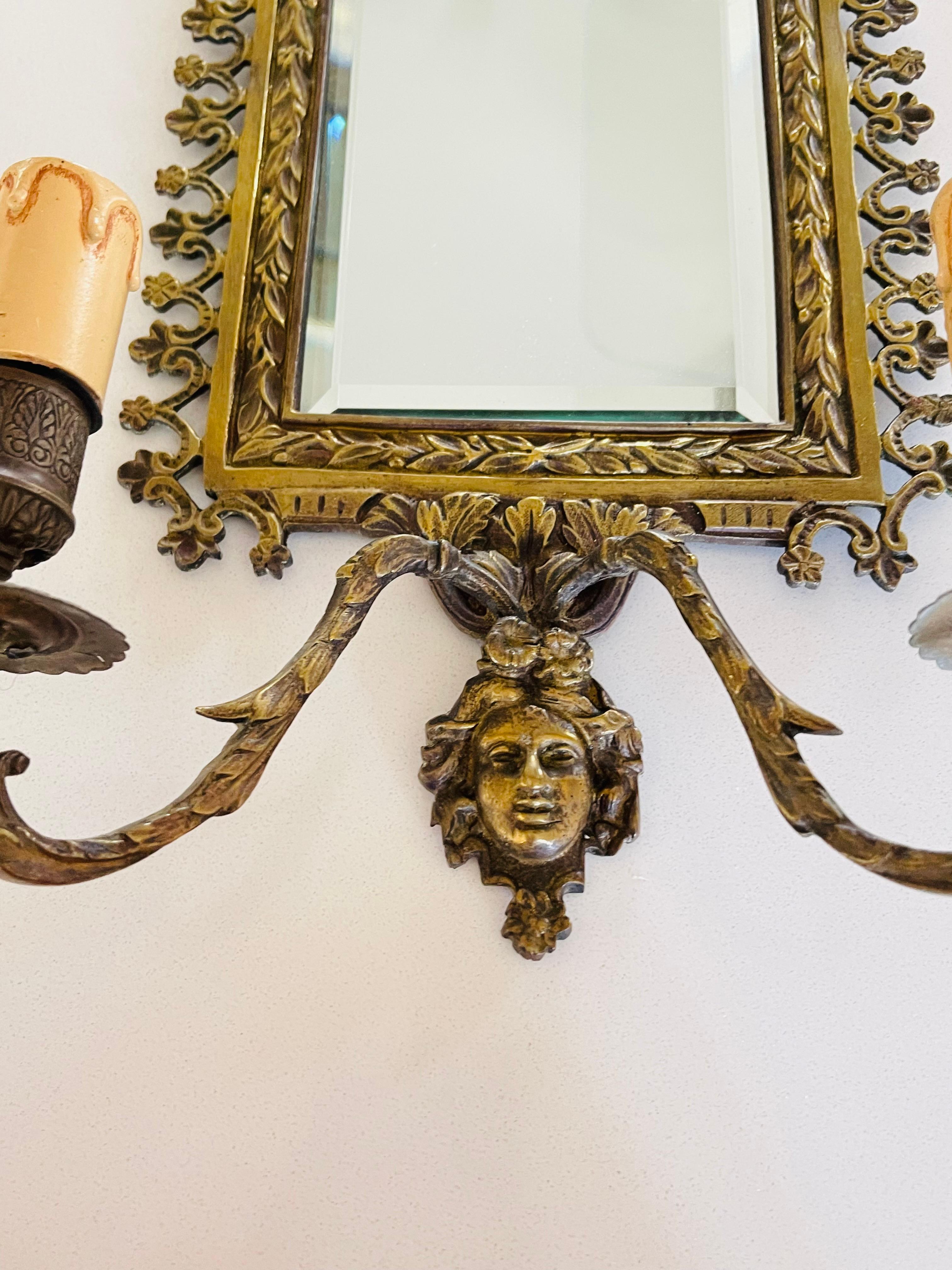 French Napoleon III Style Bronze Wall Sconces For Sale 2