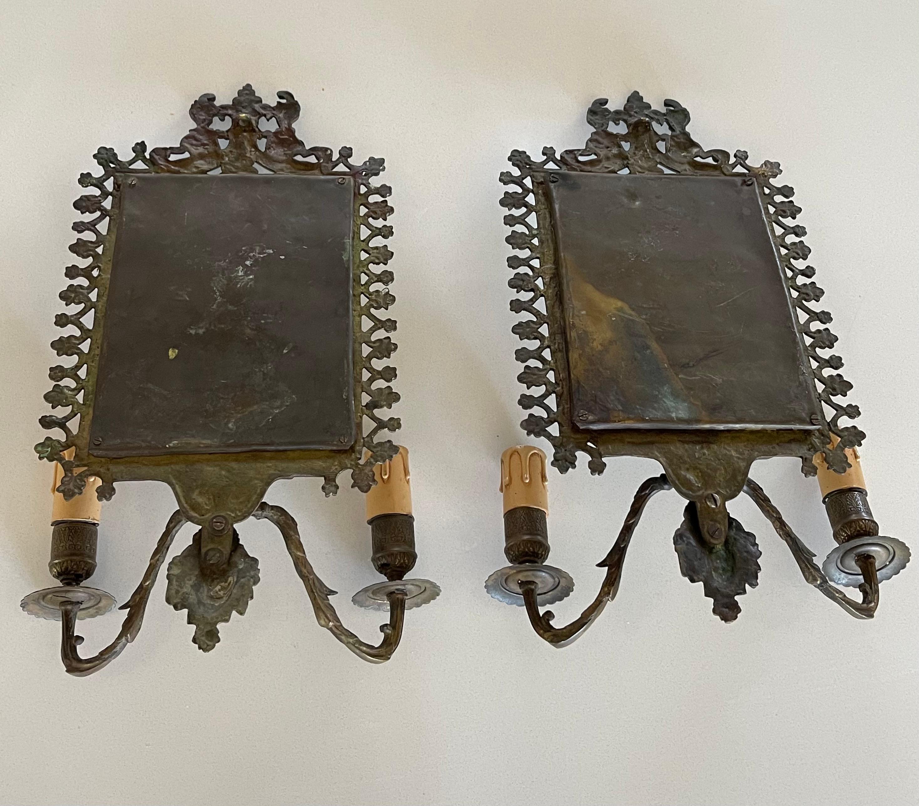 French Napoleon III Style Bronze Wall Sconces For Sale 4