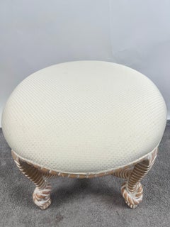 French Napoleon III Style Faux Rope Stool or Ottoman by Cugini Lanzani