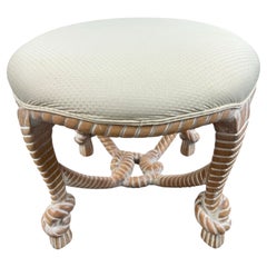 French Napoleon III Style Faux Rope Stool or Ottoman by Cugini Lanzani