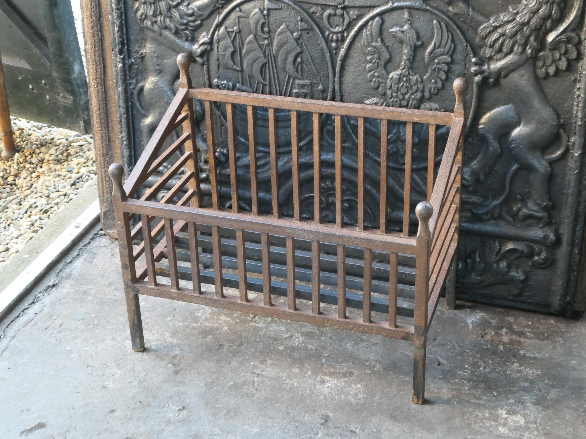 Wrought Iron French Napoleon III Style Fire Grate, Fireplace Grate, 19th - 20th Century