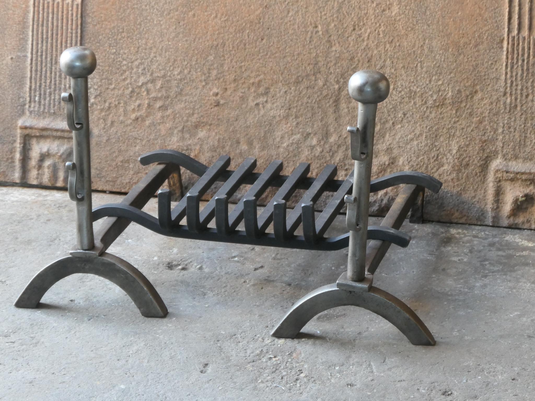 Iron French Napoleon III Style Fire Grate, Fireplace Grate