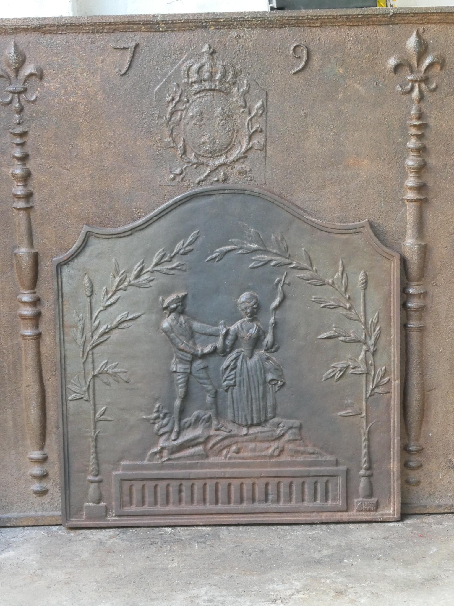 Français Plaque de cheminée / dosseret de style Napoléon III en vente