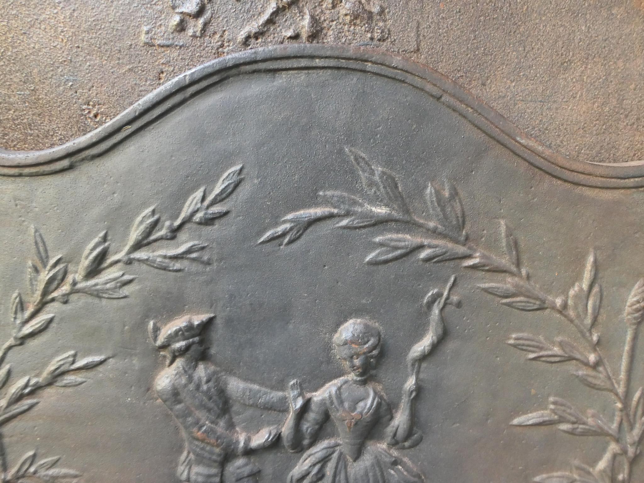 Fer Plaque de cheminée / dosseret de style Napoléon III en vente