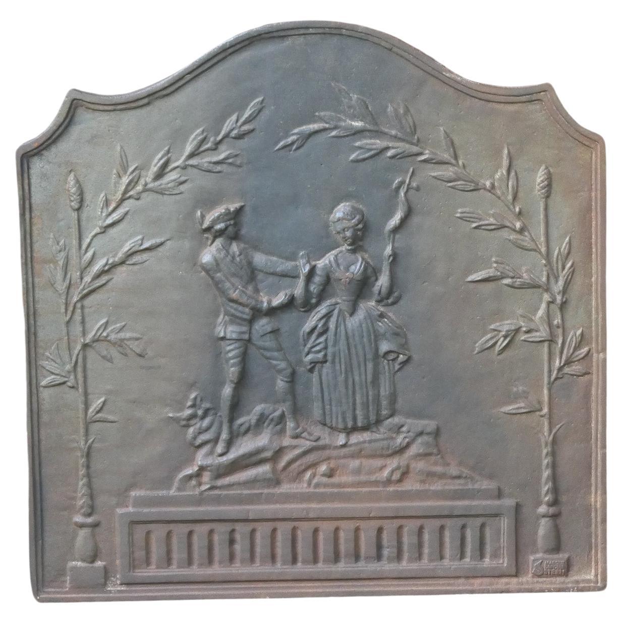 Plaque de cheminée / dosseret de style Napoléon III en vente