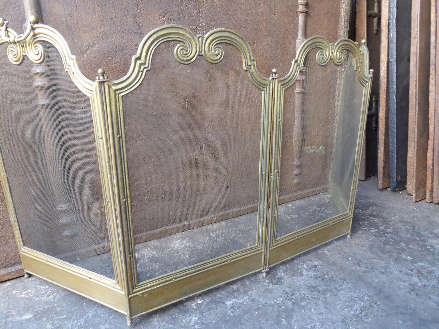 Brass French Napoleon III Style Fireplace Screen or Fire Screen