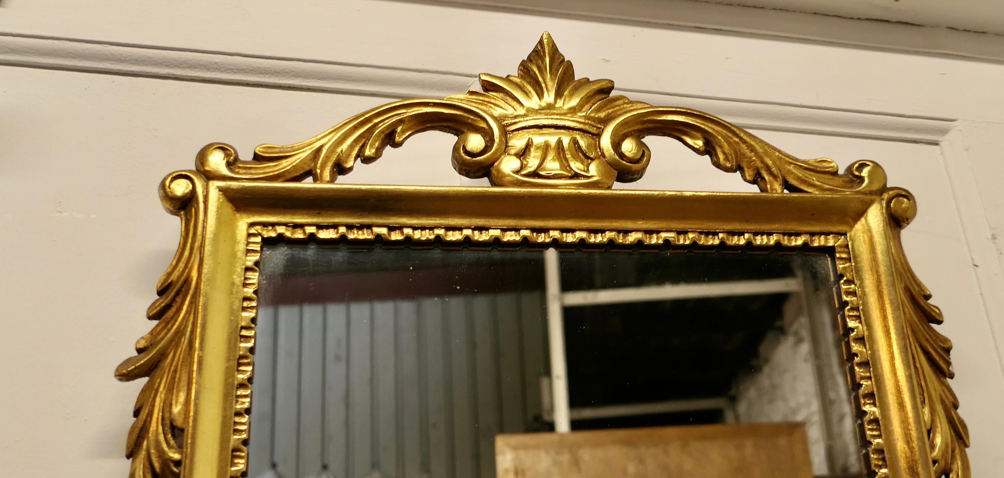 Giltwood French Napoleon III Style Gilt Wall Mirror, Crown Crest   This is a very attract For Sale