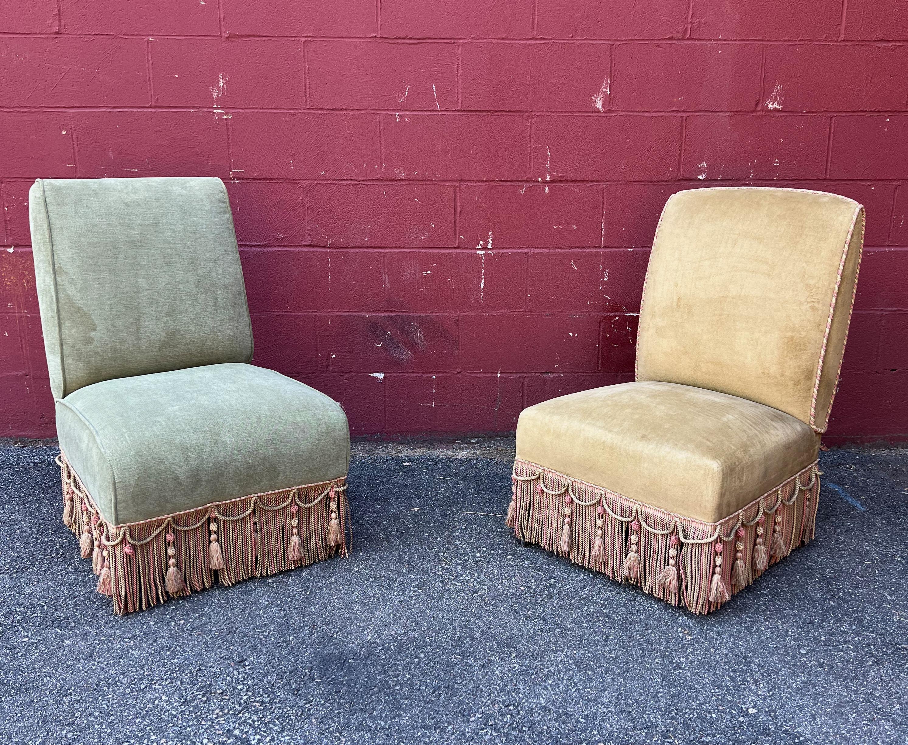 Französischer Sessel ohne Armlehne im Napoleon-III-Stil, Grün im Angebot 4