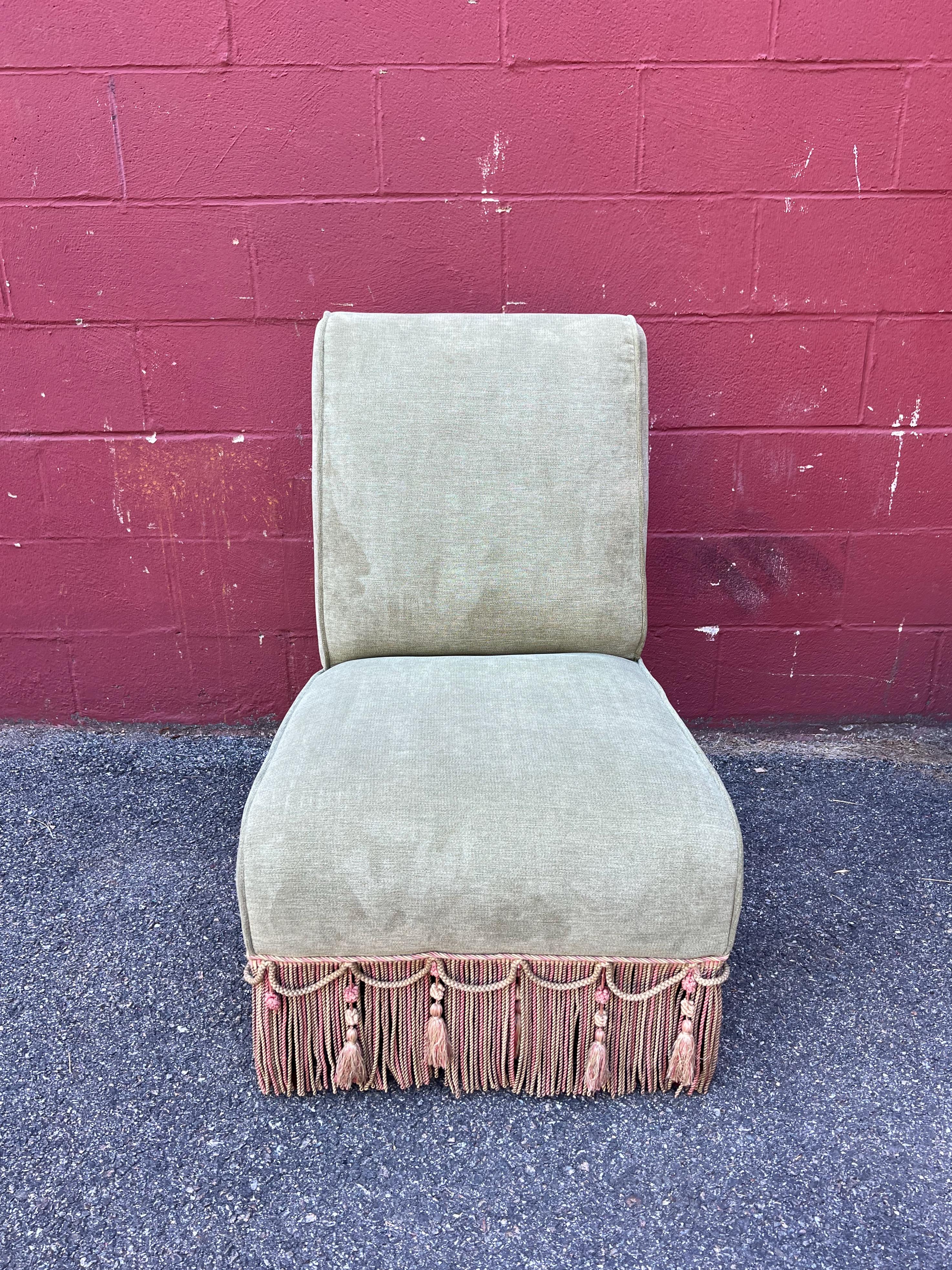 Französischer Sessel ohne Armlehne im Napoleon-III-Stil, Grün (Napoleon III.) im Angebot