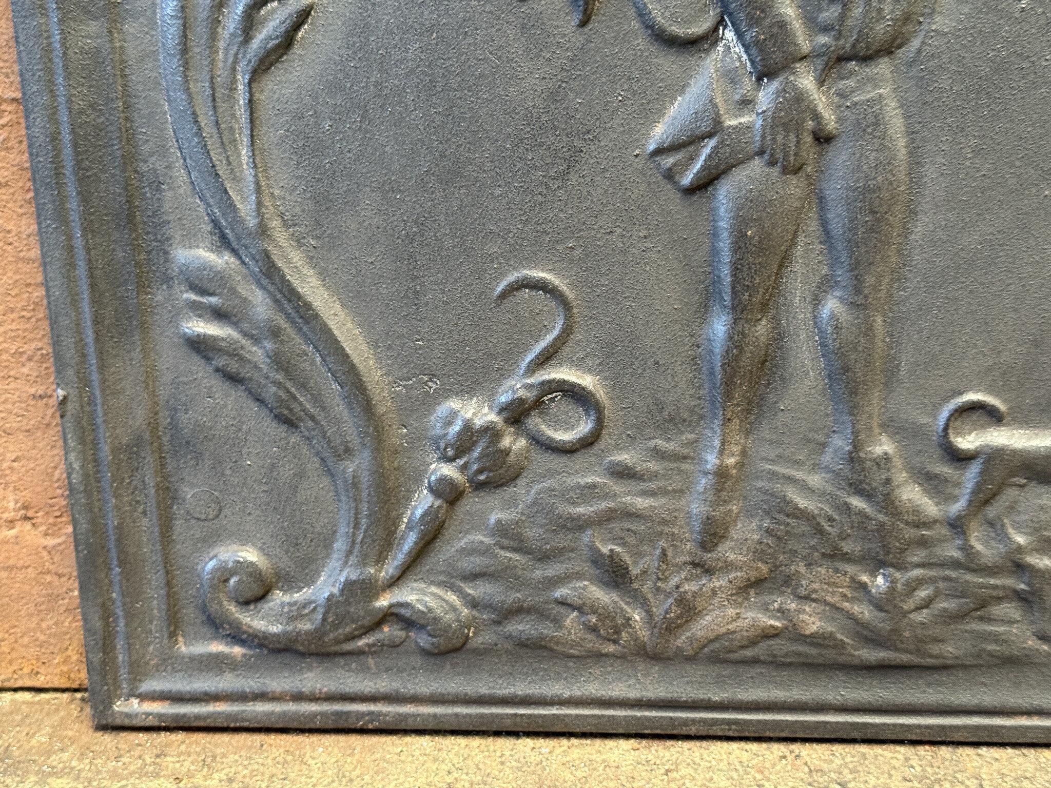 French Napoleon III Style 'Hunter' Fireback / Backsplash, 20th Century Hierro en venta