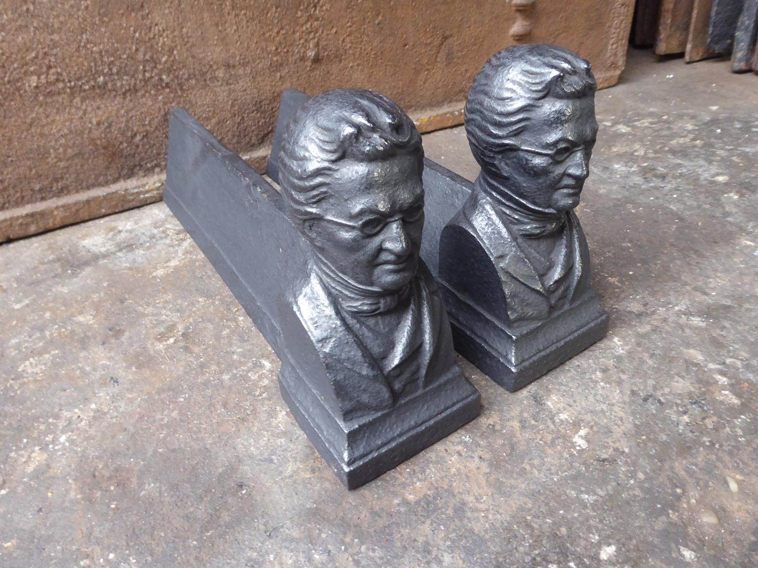 20th Century French Napoleon III Style 'Man' Andirons or Firedogs For Sale