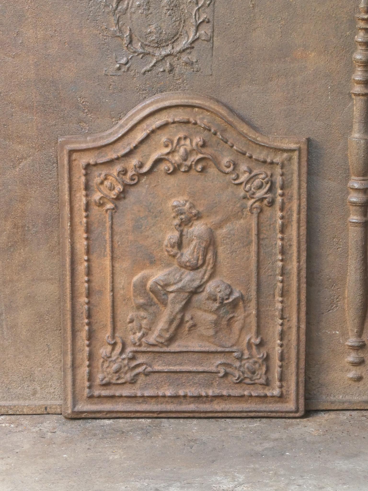 Cast French Napoleon III Style 'Man' Fireback / Backsplash, 20th C. For Sale