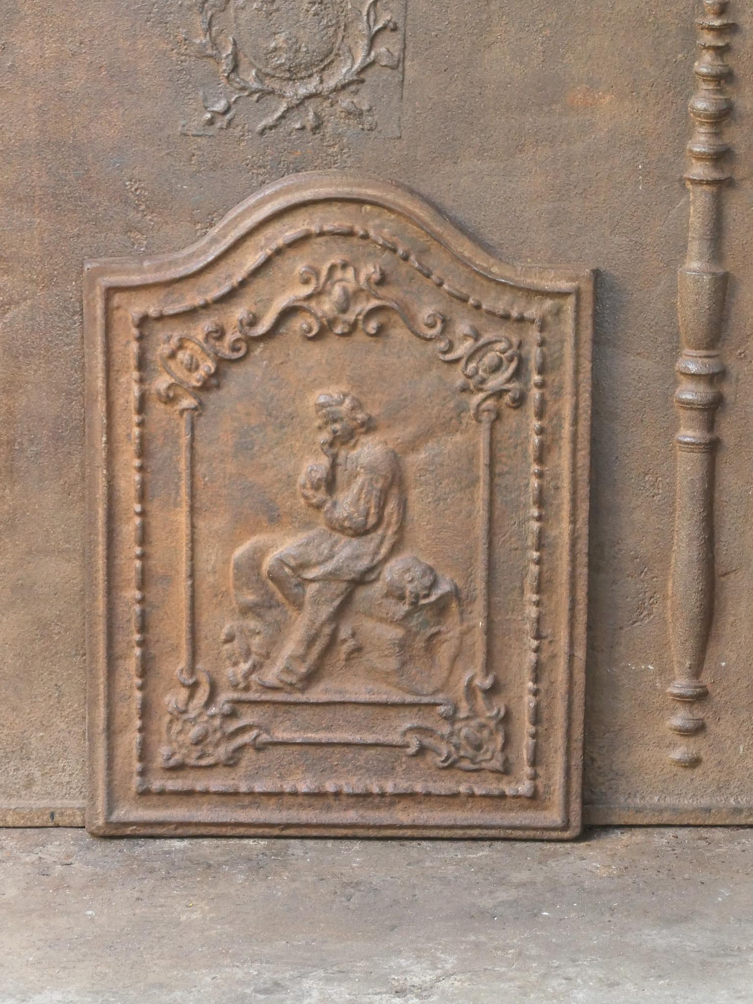 French Napoleon III Style 'Man' Fireback / Backsplash, 20th C. In Good Condition For Sale In Soest, NL