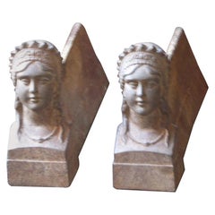 French Napoleon III Style 'Marianne' Andirons or Firedogs
