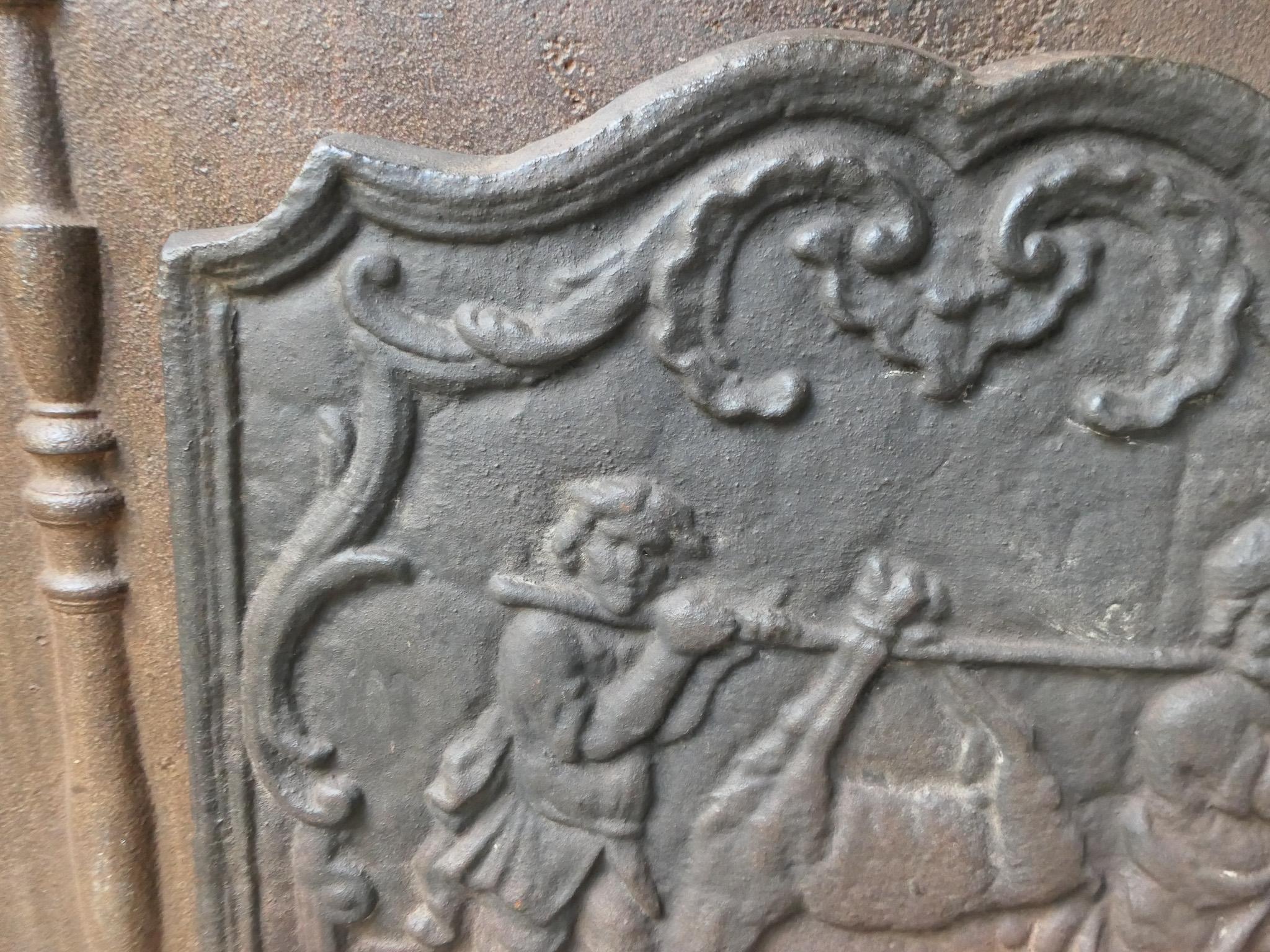Plaque de cheminée / dosseret de style Napoléon III 'Retour de la chasse'. en vente 2