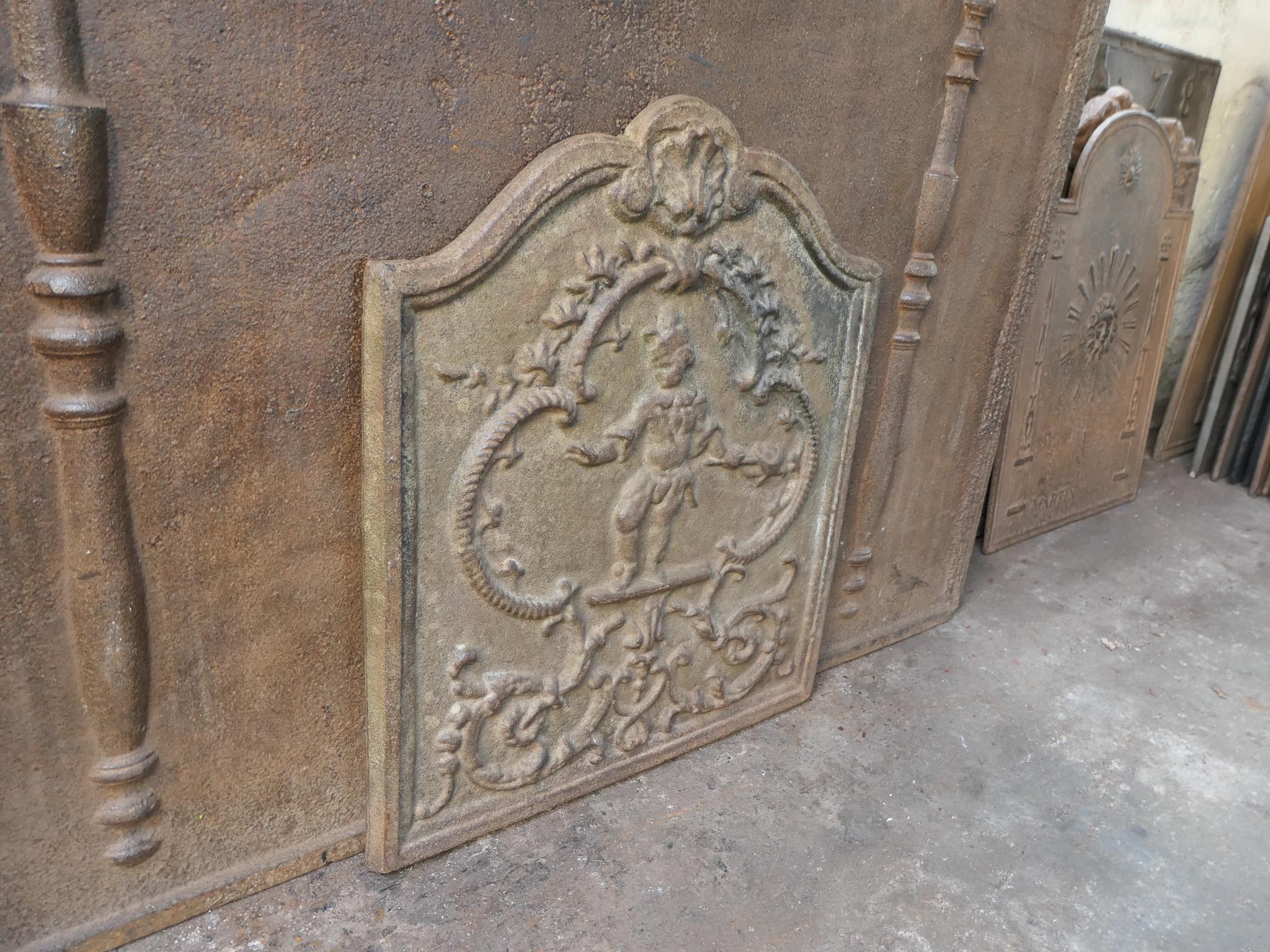 French Louis XV Style 'Street Musician' Fireback / Backsplash For Sale 4