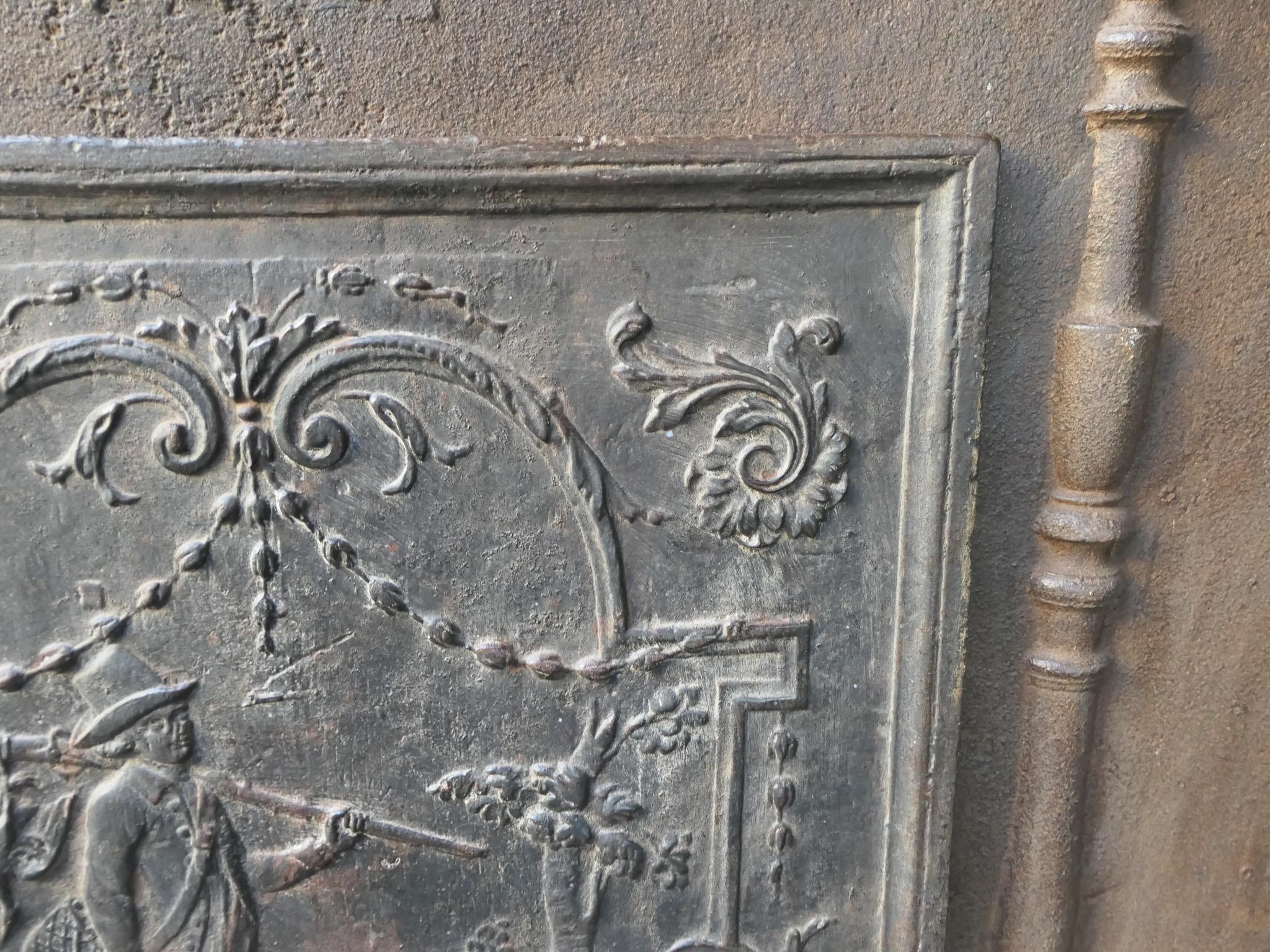Ferro Napoleone III francese  Stile 'Il cacciatore' Fireback / Backsplash in vendita