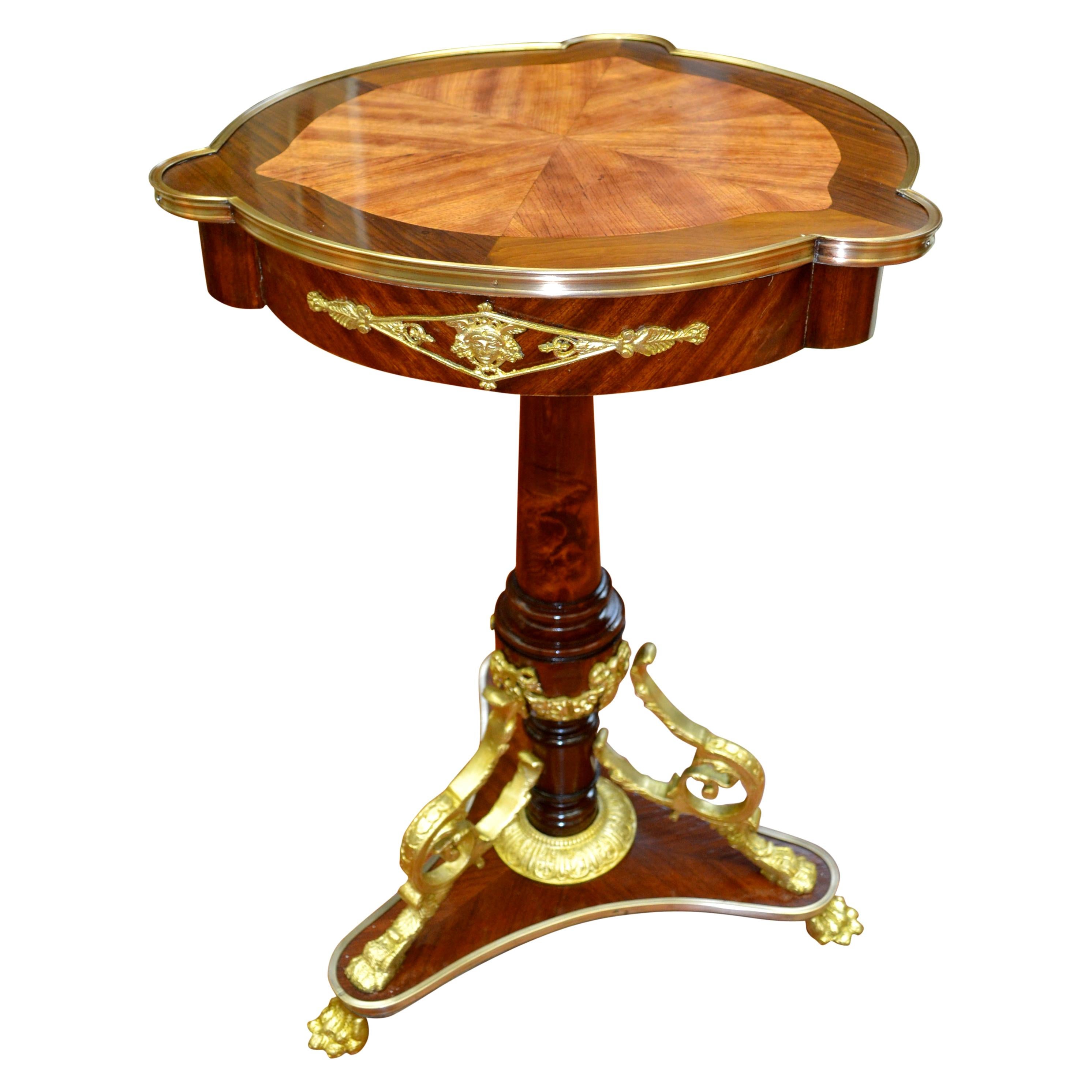 French Napoleon III Style Tulipwood and Mahogany Table For Sale