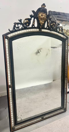 French Napoleon III Style Wrought Iron and Antiqued Glass Wall Mirror