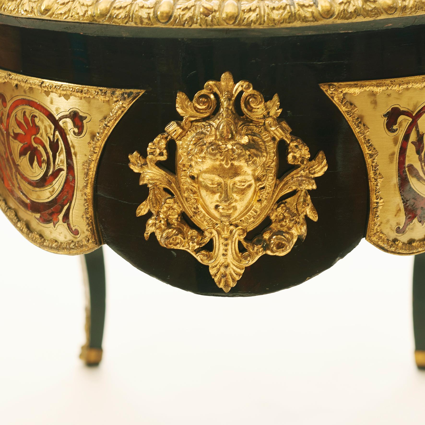 French Napoleon III Table in the Manner of Boulle tortoiseshell and Brass For Sale