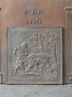 French Napoleon III 'The Hunt' Fireback / Backsplash, 19th Century