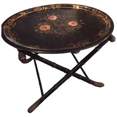 French Napoleon III Tray with His Wooden Tripod